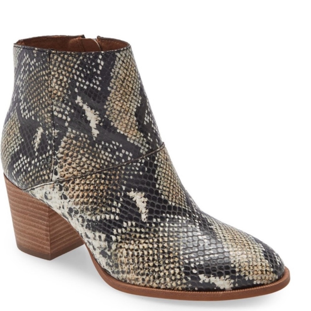 Madewell Snakeskin Pattern Ankle Booties
